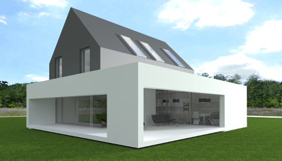 projekt domu jednorodzinnego ze spadzistym dachem w miejscowości Borowa architekta z Wrocławia 