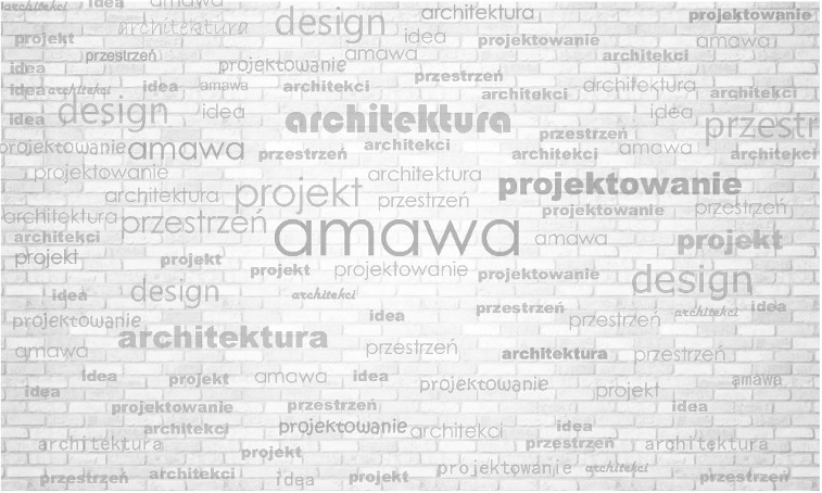tablica z białej cegły z ważnymi dla projektantów z amawa architekci z Wrocławia hasłami dotyczącymi designu architektów projektowania i aranżacji wnętrz