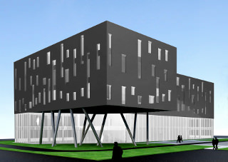 budynki biurowe widok z poziomu człowieka projekt autorstwa grupy architektów z Wrocławia